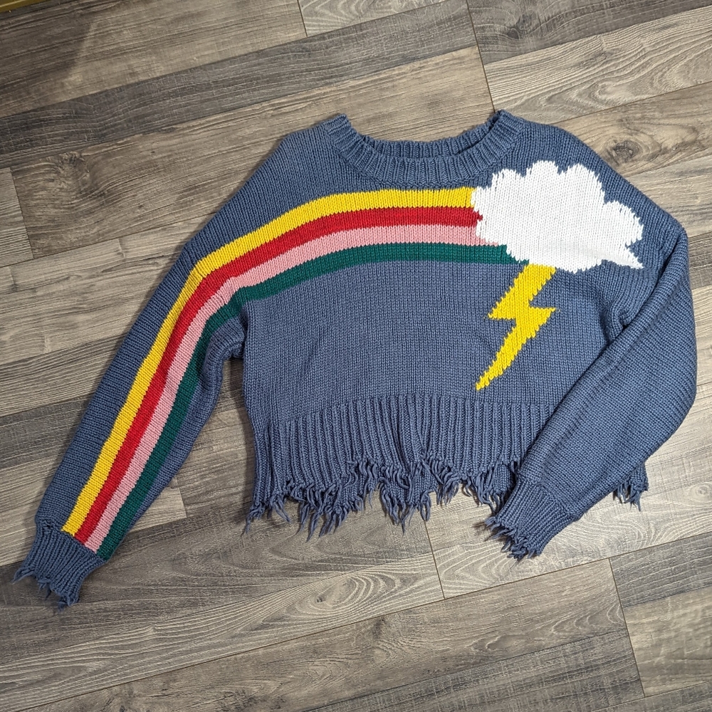Wildfox cropped rainbow sweater